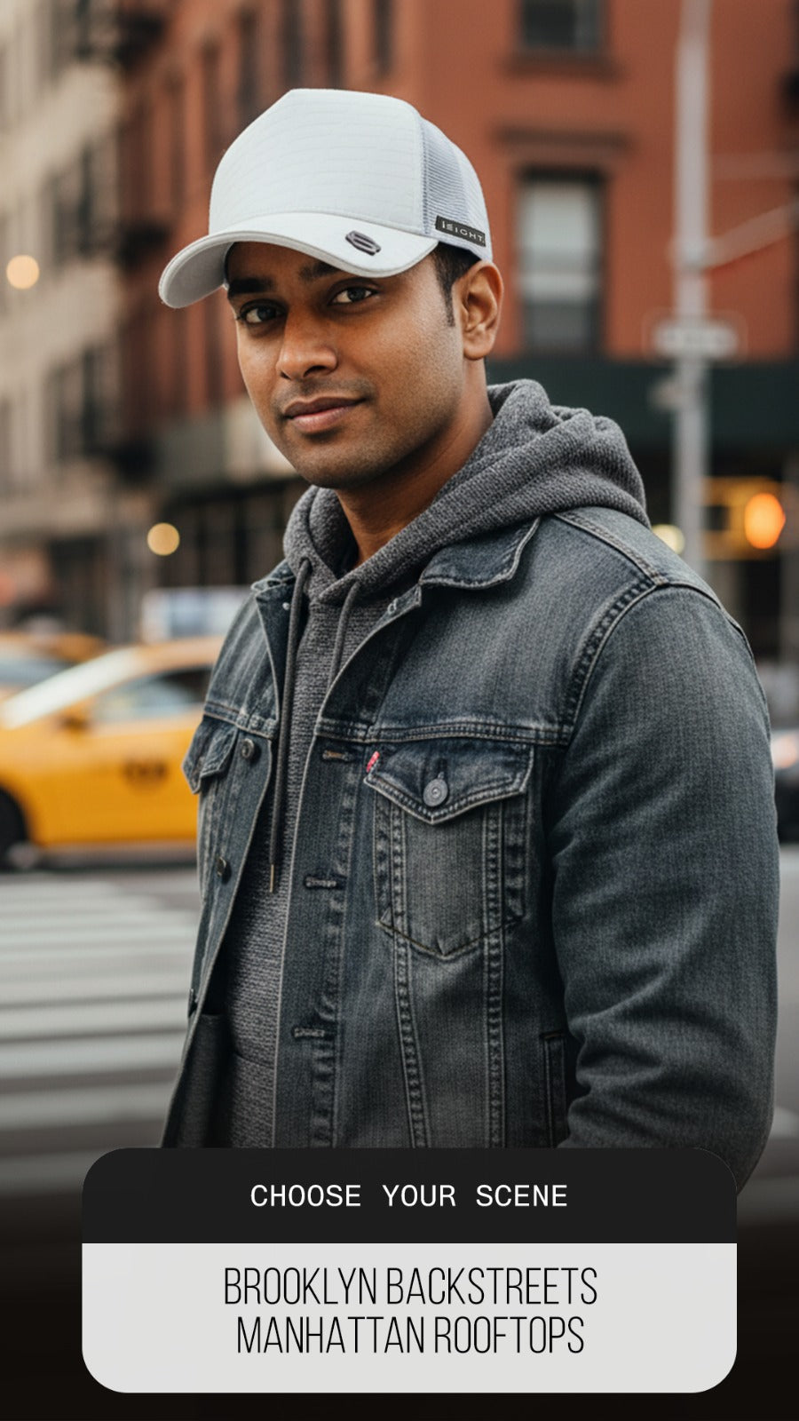 Uptown White Leather Trucker Cap