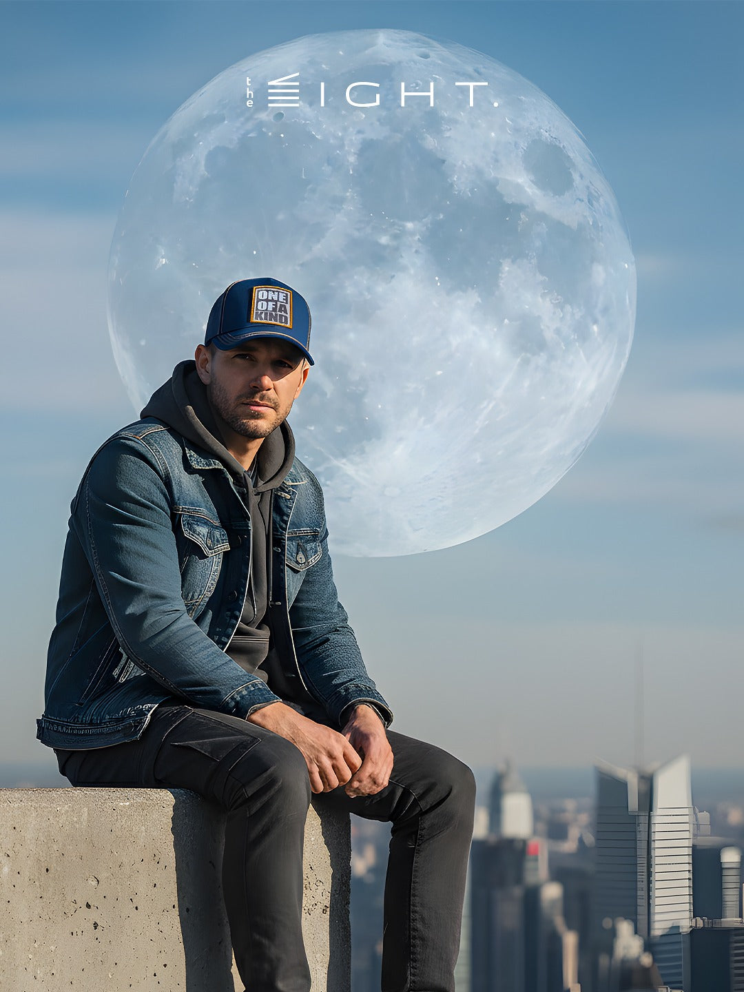 Distinct Blue Denim Look Cotton Trucker Cap