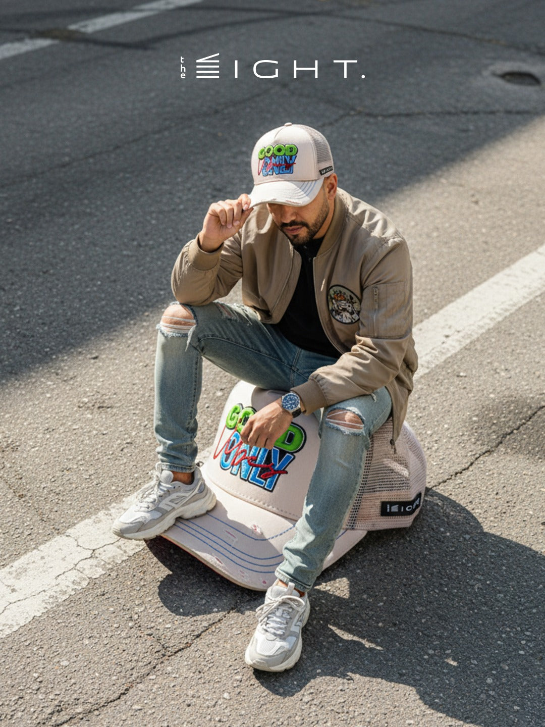 Serendipity Off White Cotton Trucker Cap