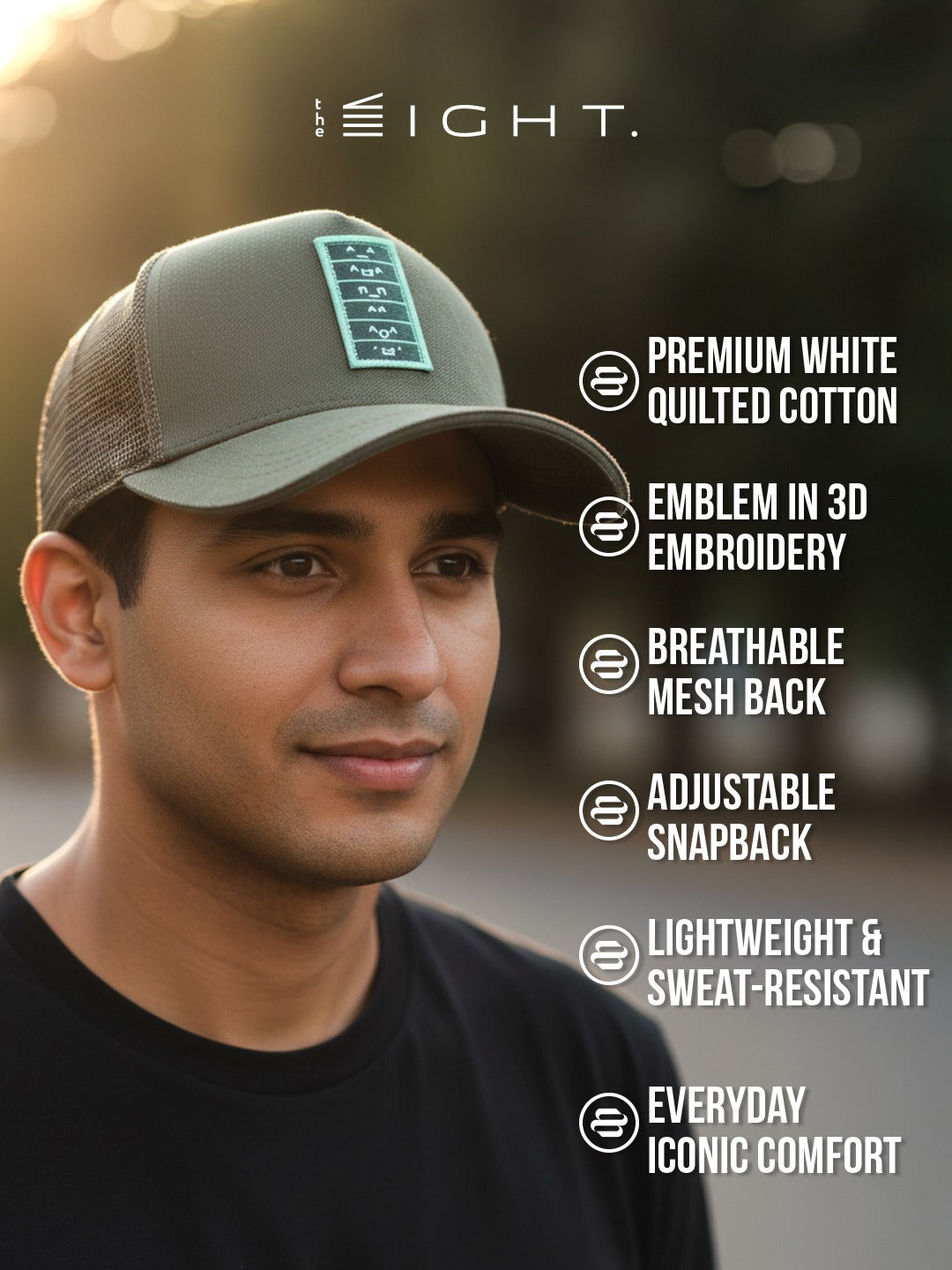 K- Emoticons Moss Green Denim Look Trucker Cap