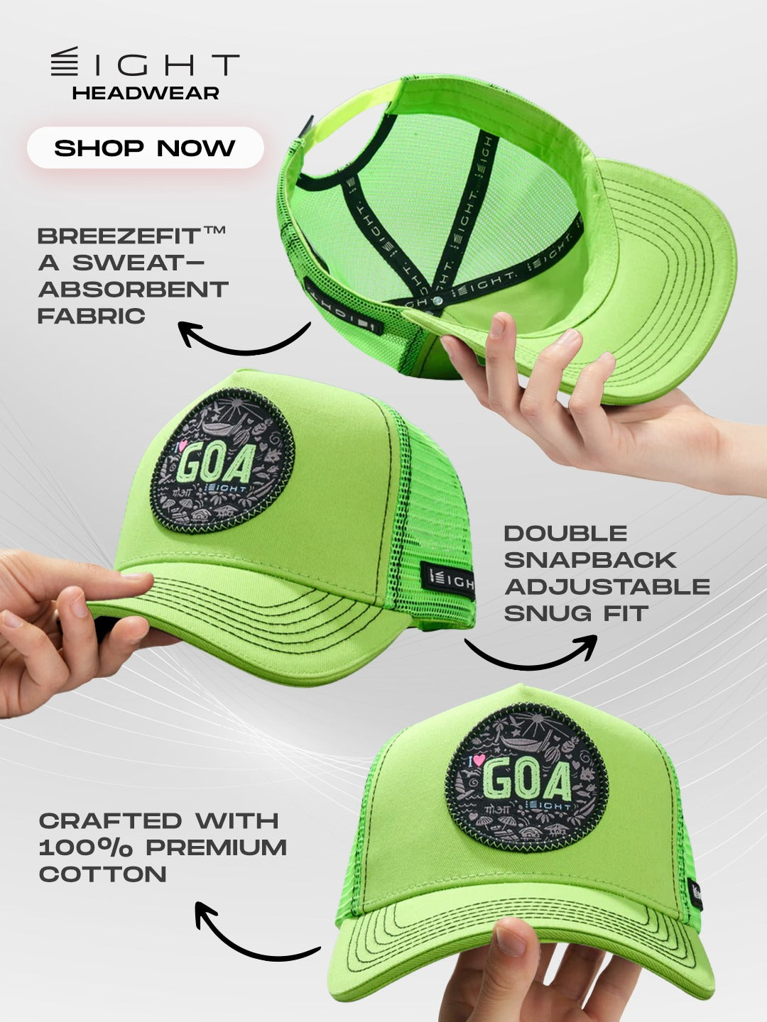 Goa Groove Neon Glow-in-The-Dark Cotton Trucker Cap