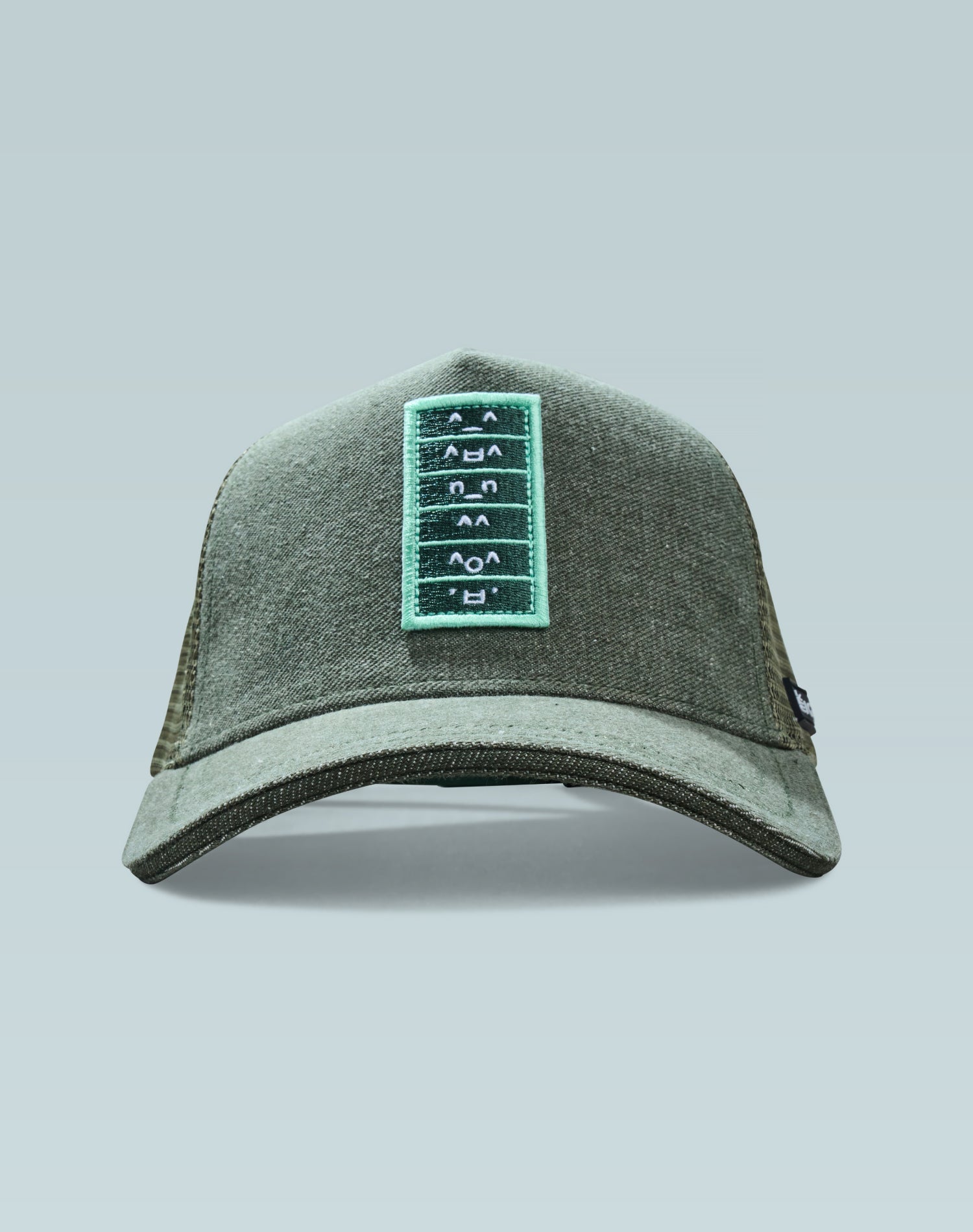 K- Emoticons Moss Green Denim Look Trucker Cap