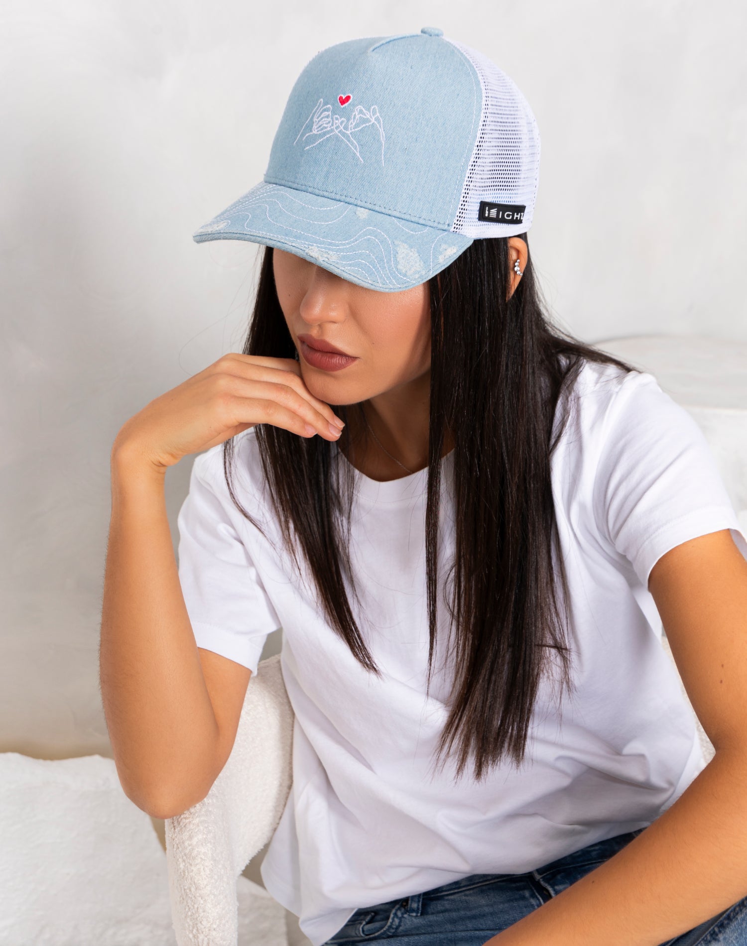 Yaksok Light Blue Denim Look Trucker Cap