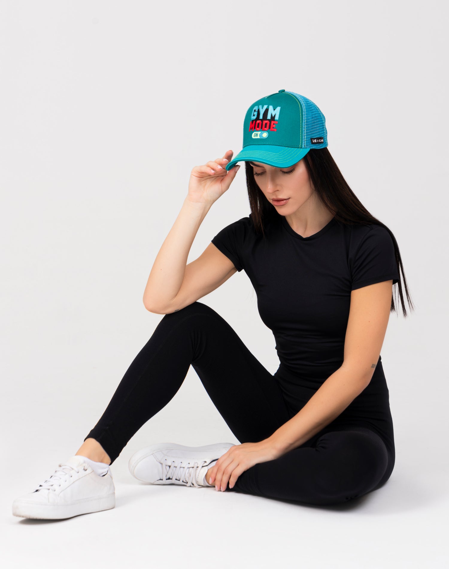 Gym Jock Teal Blue Cotton Trucker Cap