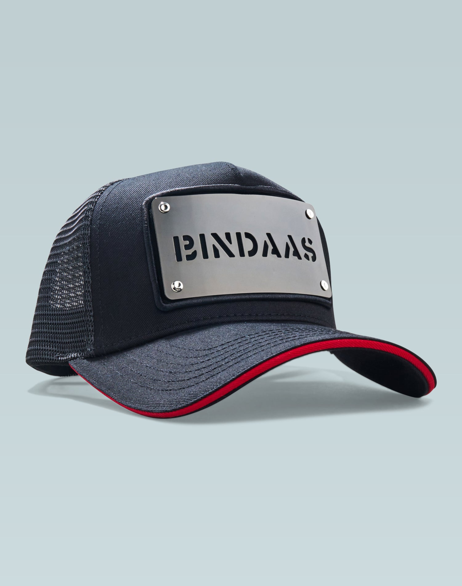 Bindaas Black Cotton Trucker Cap