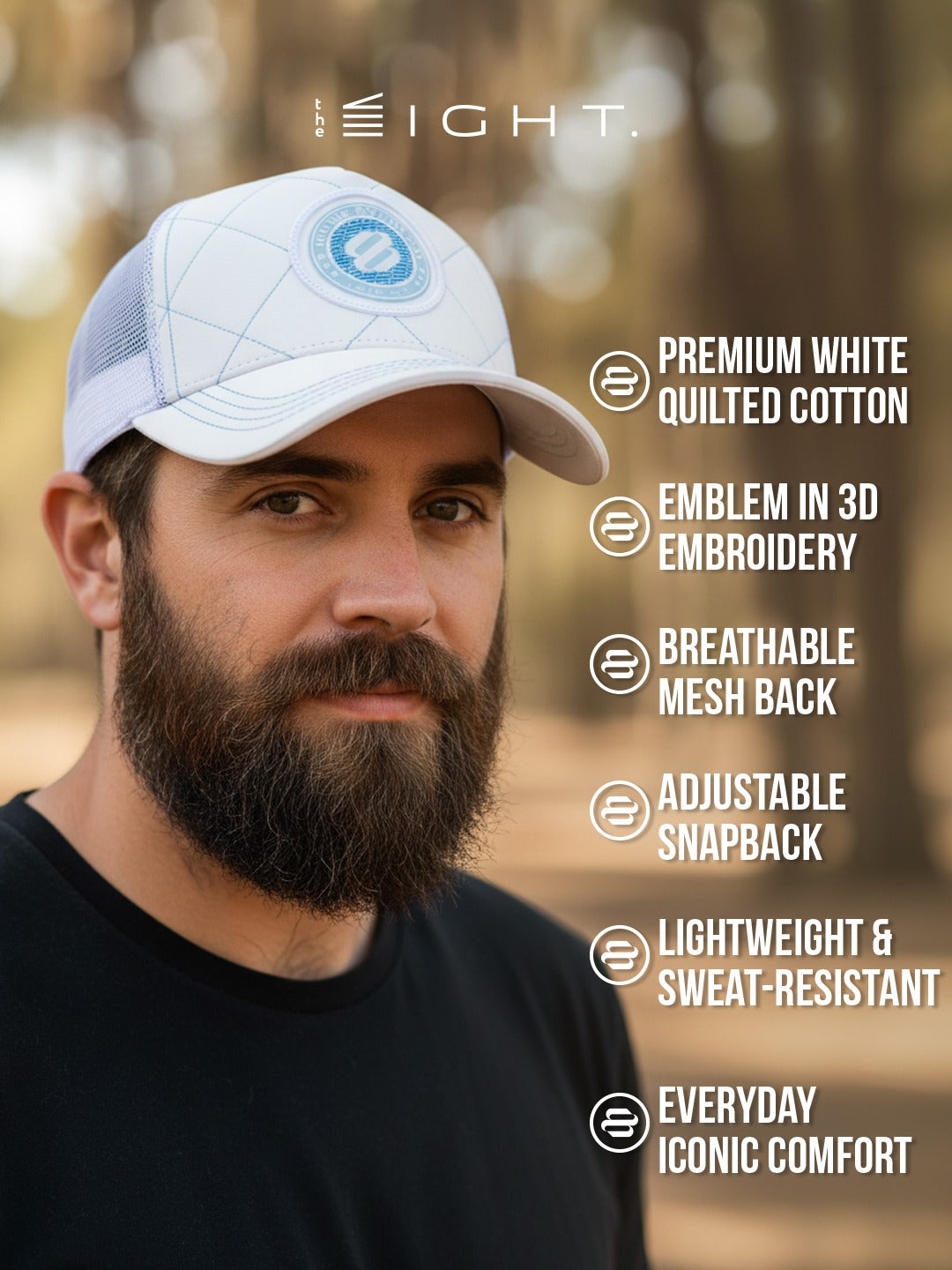 The ight white cotton trucker cap