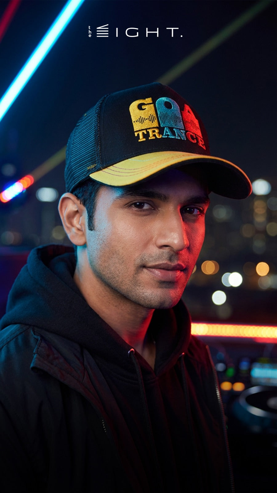 Goa Trance Black and Yellow Cotton Trucker Cap