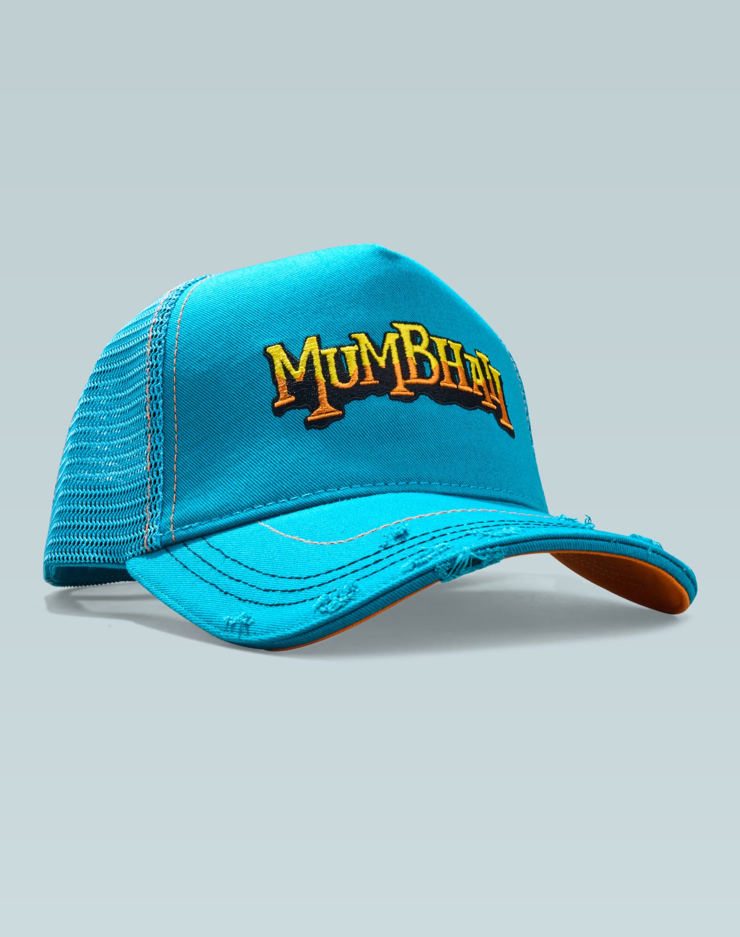 Mumbhai Blue Cotton Trucker Cap