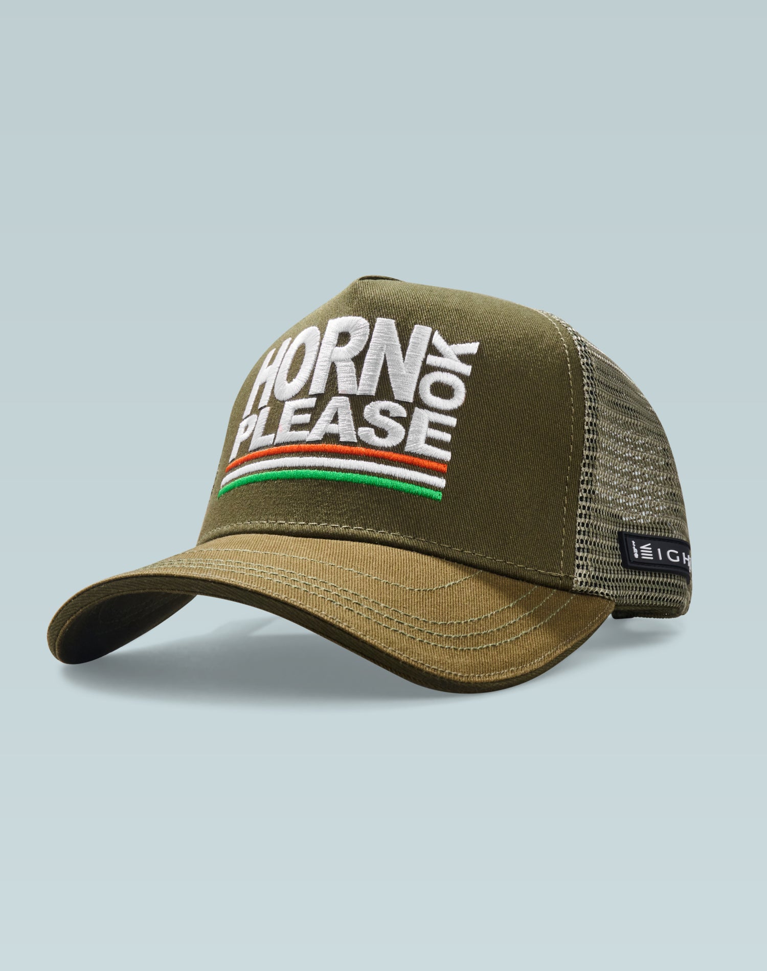 Street Pulse Olive Green Cotton Trucker Cap