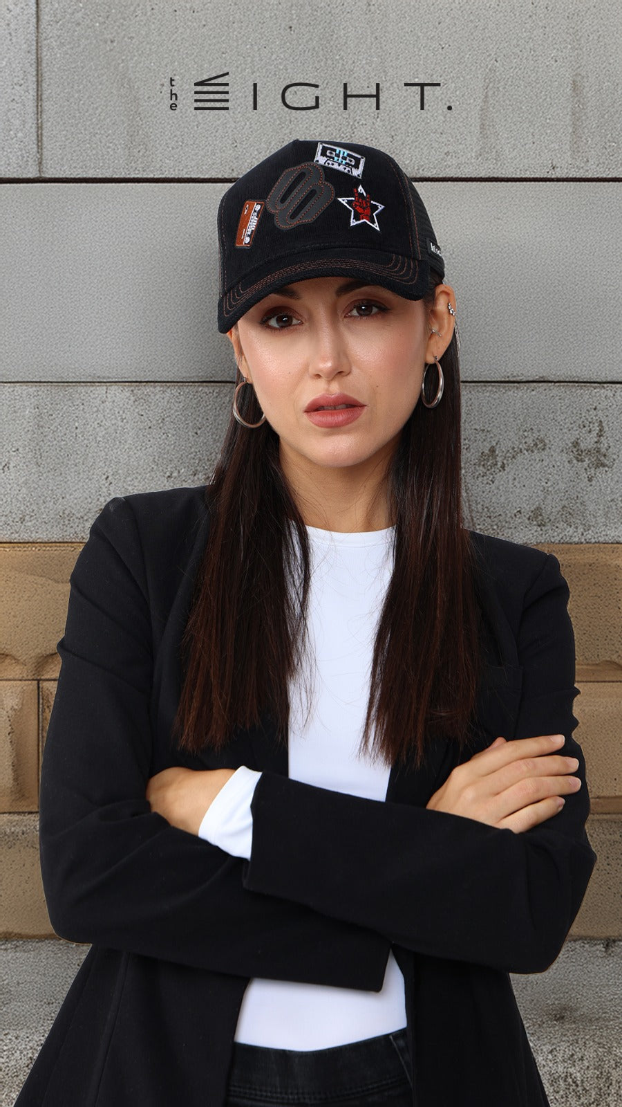 Artemis Black Corduroy Trucker Cap