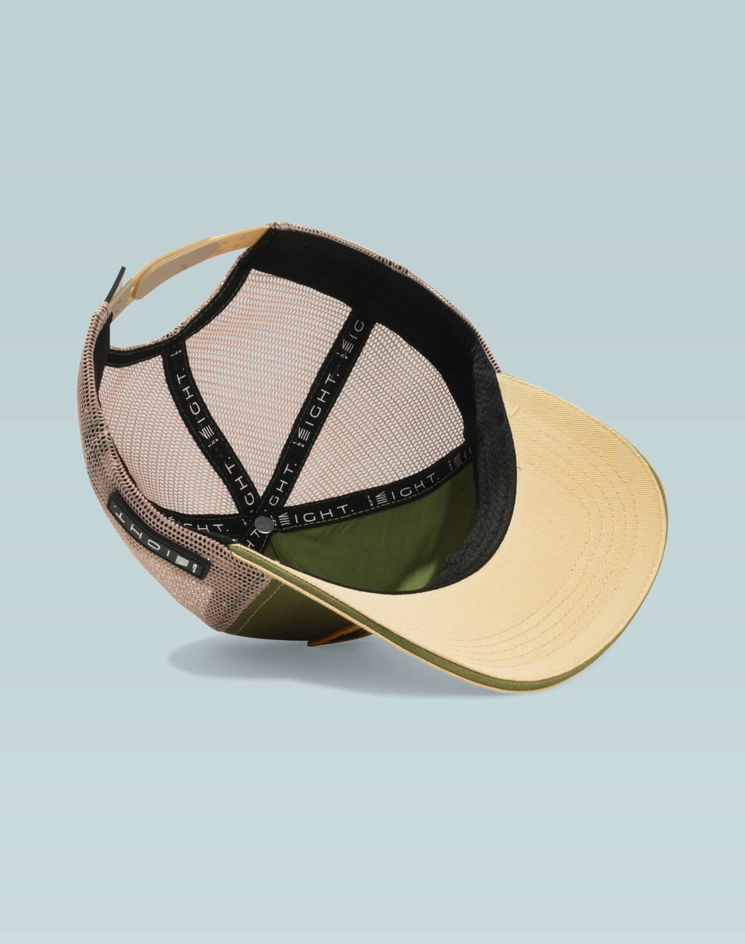 Gelid Olive Green & Beige Cotton Trucker Cap